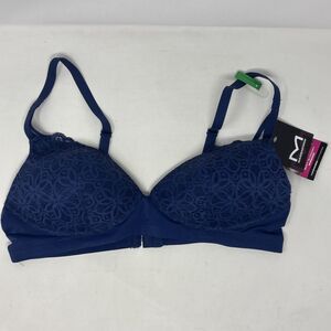 Maidenform M Soft Support Wireless Lace Bralette Blue Women’s L DM2314 NWT